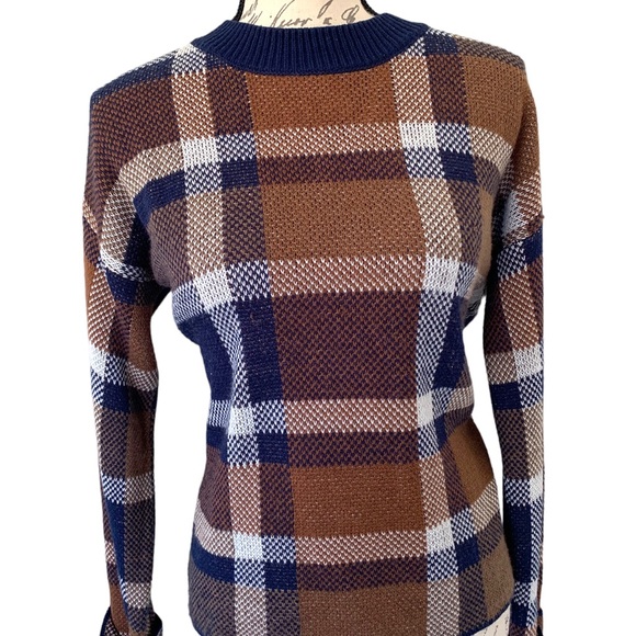 Dex Plaid Crew Neck Sweater Size XS - Picture 3 of 7